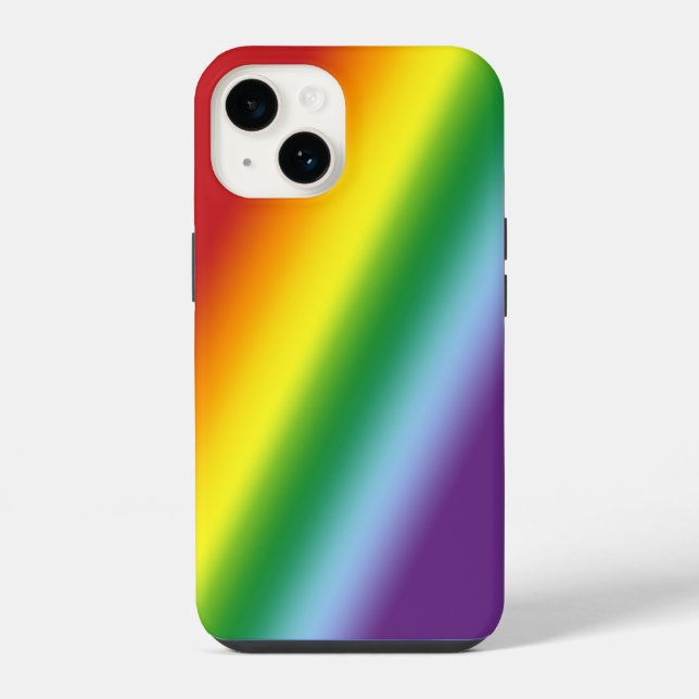 Rainbow Summer Cheer in Gradient Stripes iPhone Case (Back)