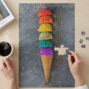 Rainbow Summer Ice Cream Treat Jigsaw Puzzle