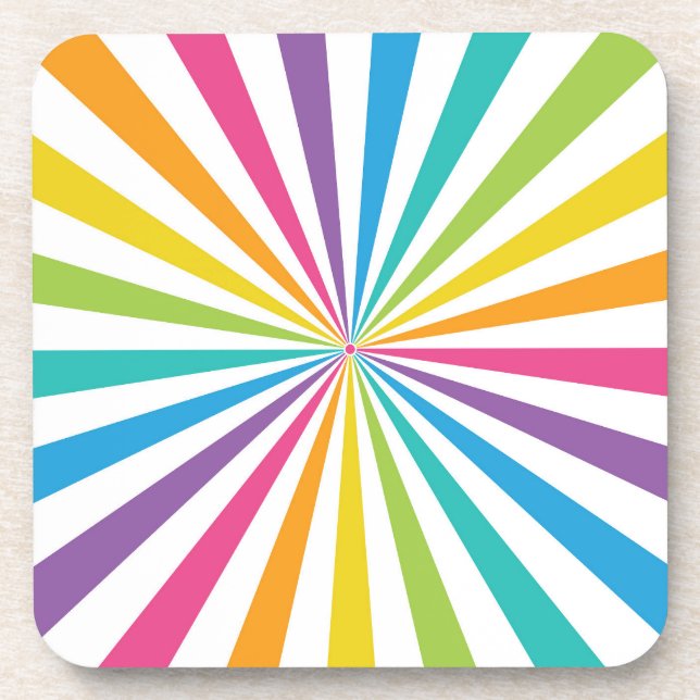 Rainbow Sunburst Coaster (Front)