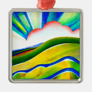 Rainbow Sunburst Landscape Metal Tree Decoration