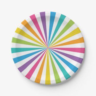 Rainbow Sunburst Paper Plate