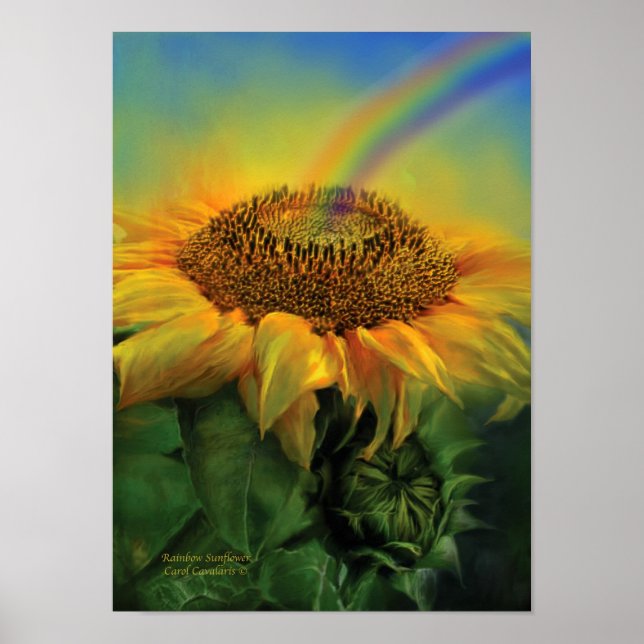 Rainbow Sunflower Art Poster/Print Poster (Front)