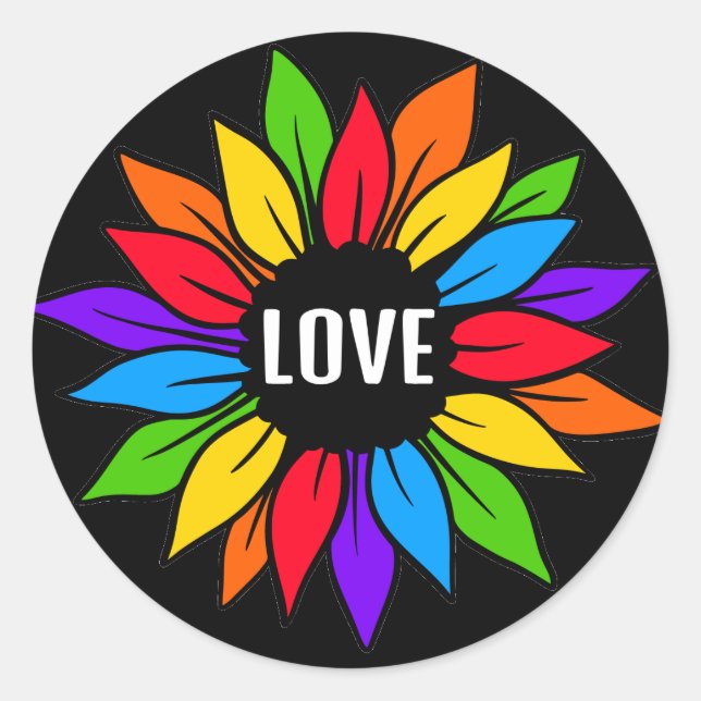 Rainbow Sunflower Flag LGBTQ Sticker (Front)