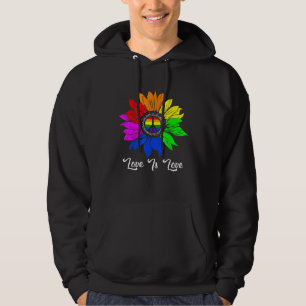 Rainbow Sunflower Love Is Love Lgbt Gay Lesbian Pr Hoodie