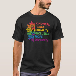 Rainbow Sunflower Love Is Love LGBT Gay Lesbian Pr T-Shirt