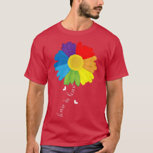 Rainbow Sunflower Love Is Love Lgbt Gay Lesbian Pr T-Shirt