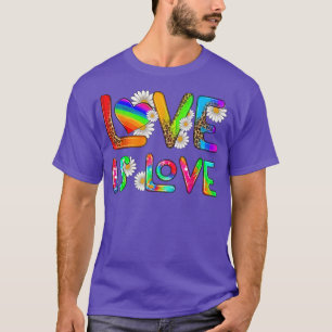 Rainbow Sunflower Love Is Love LGBT Gay Lesbian Pr T-Shirt
