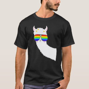 Rainbow Sunglasses LGBTQ Llama Alpaca Boy Girl Kid T-Shirt