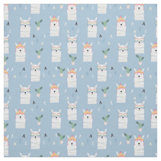 Rainbow Sunglasses Llama Pattern Fabric (Swatch)