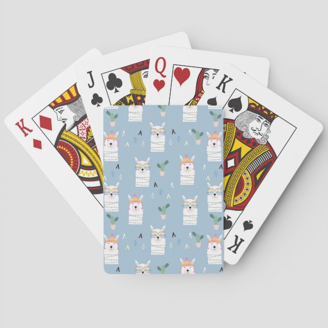 Rainbow Sunglasses Llama Pattern Playing Cards (Back)