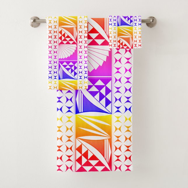 Rainbow Sunrise Bath Towel Set (Insitu)