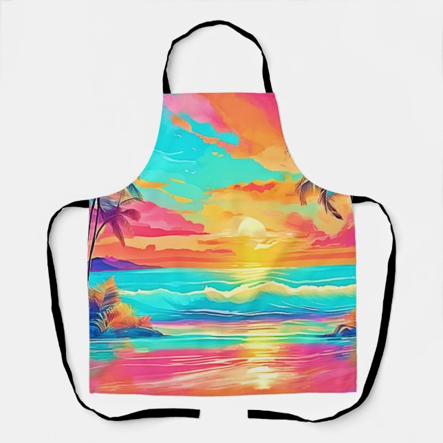 Rainbow Sunset Beach Apron (Front)