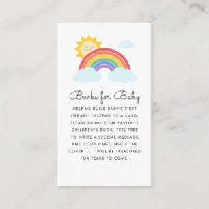 Rainbow Sunshine Baby Shower Book Request Enclosure Card