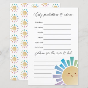 Rainbow Sunshine Baby Shower Guessing Game
