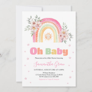 Rainbow Sunshine Baby Shower Invitation