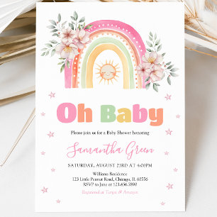 Rainbow Sunshine Baby Shower Invitation