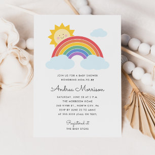 Rainbow Sunshine Baby Shower  Invitation
