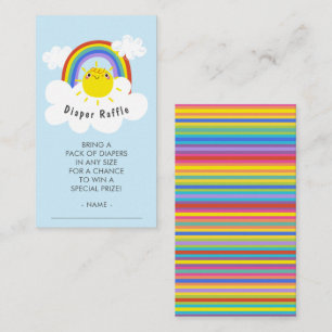 Rainbow Sunshine Diaper Raffle Ticket Enclosure Card