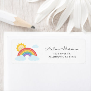 Rainbow Sunshine Return Address Label