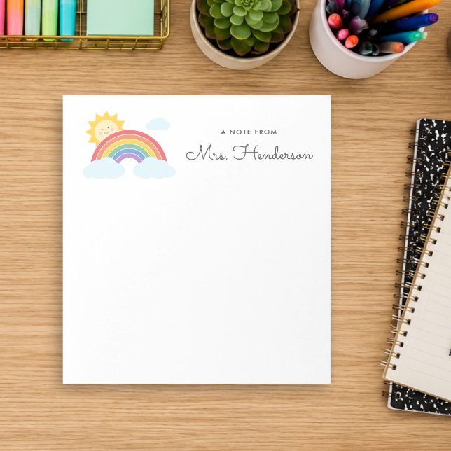 Rainbow Sunshine Teacher  Notepad (Creator Uploaded)