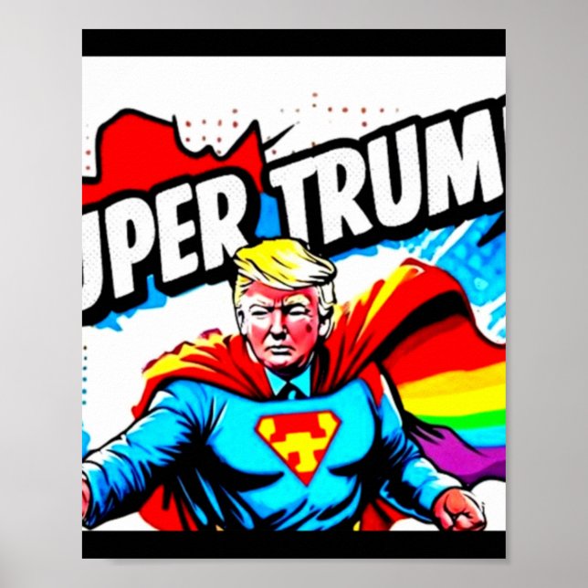 Rainbow Super Trump - Vintage Pop Art Print  (Front)