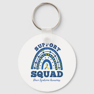 Rainbow Support Squad Down Syndrome Awareness Key Ring