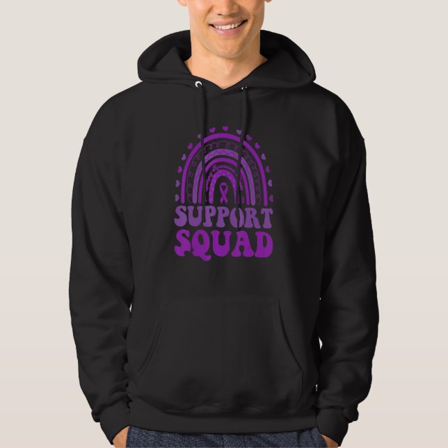 Rainbow Support Squad Epilepsy Awareness Purple Ri Hoodie (Front)