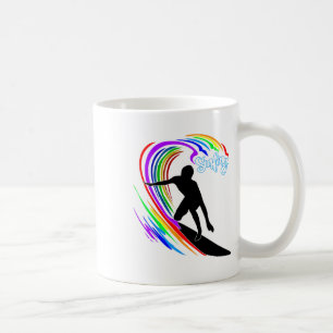 Rainbow Surfing Coffee Mug