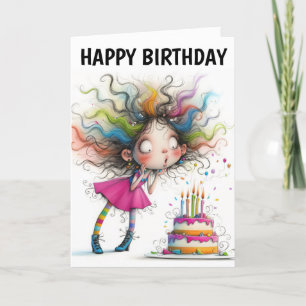 Rainbow Surprise Birthday Delight! Holiday Card
