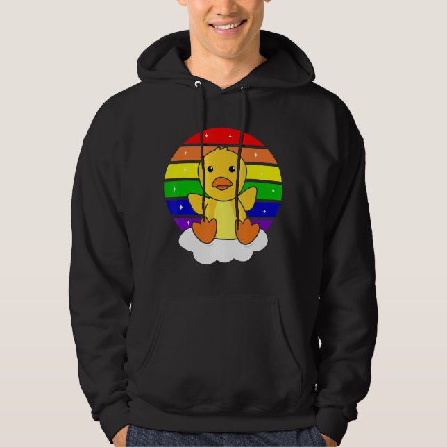 Rainbow Sweet Duck For Children Ducks Hoodie (Front)