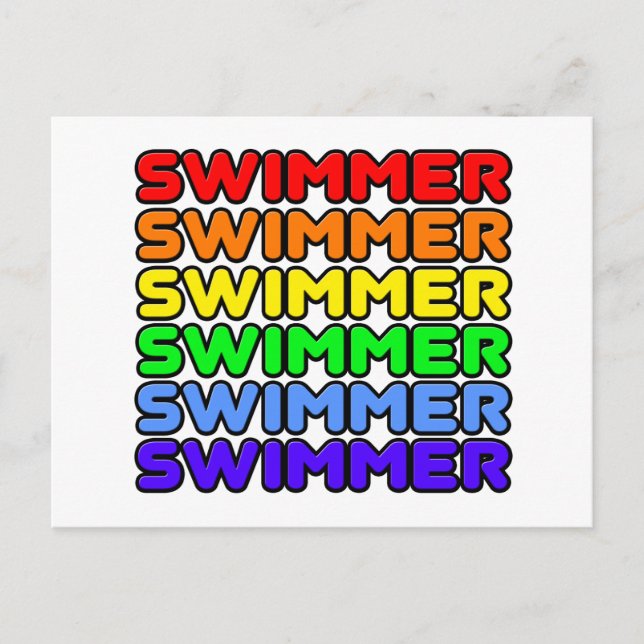 Rainbow Swimmer Postcard (Front)