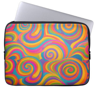 Rainbow Swirl Abstract Vibrant Energy Laptop Sleeve