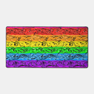 Rainbow Swirl Art Desk Mat