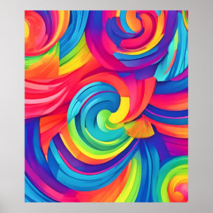 Rainbow Swirl Chaos Design Poster