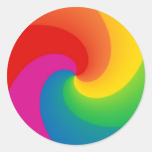 Rainbow Swirl Classic Round Sticker