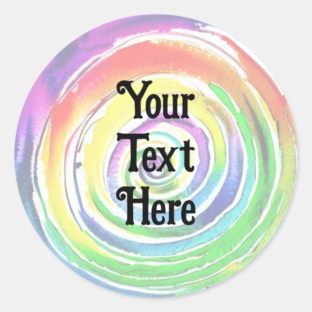 Rainbow Swirl Classic Round Sticker (Front)