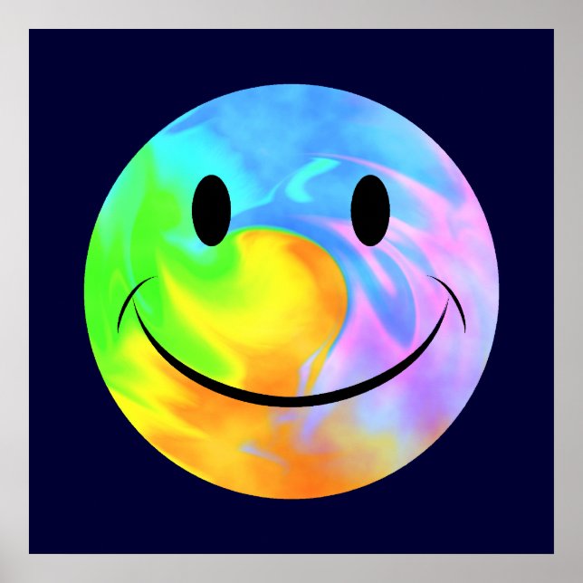 Rainbow Swirl Face Poster (Front)