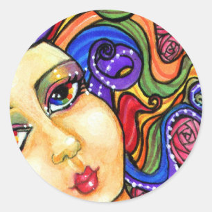 Rainbow Swirl Girls Pretty Rainbow Sticker Sheet