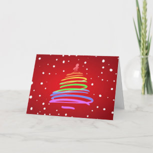 Rainbow Swirl LGBT Christmas Tree Greeting Card