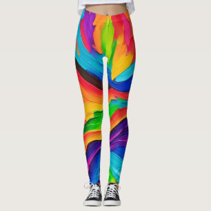 Rainbow Swirl Painting Leggings