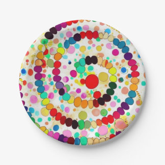 Rainbow Swirl Paper Plate