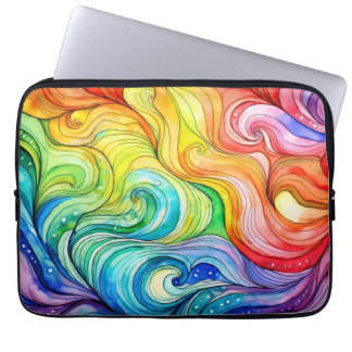 Rainbow Swirl Pattern Laptop Sleeve
