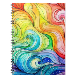 Rainbow Swirl Pattern Notebook