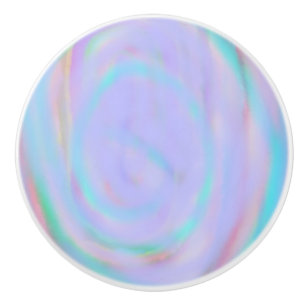 Rainbow swirl pattern on a ceramic knob