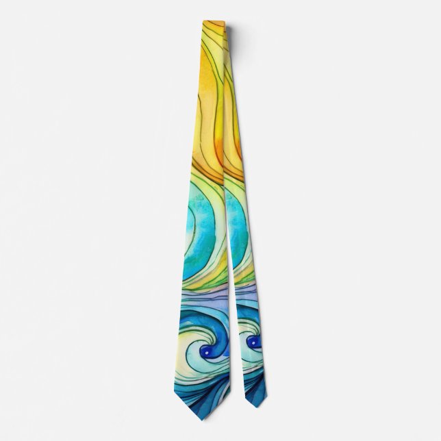 Rainbow Swirl Pattern  Tie (Front)