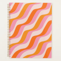 Rainbow Swirl Pink Orange Abstract Retro Sunshine