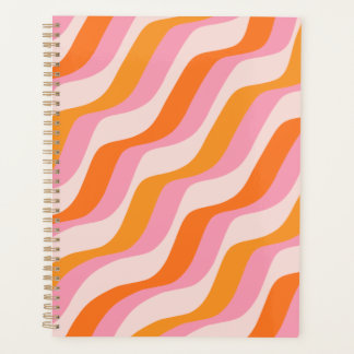 Rainbow Swirl Pink Orange Abstract Retro Sunshine Planner