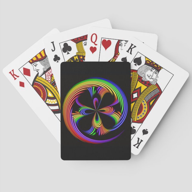 Rainbow Swirl Playing Cards Poker Classic (Back)