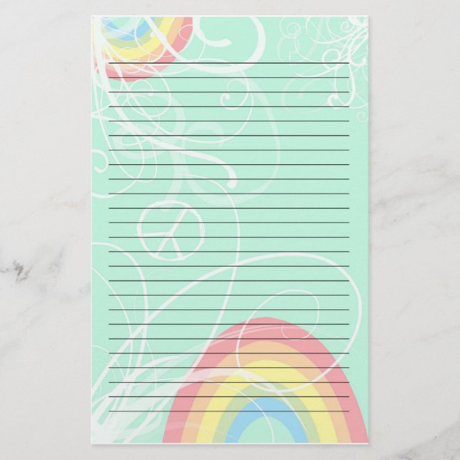 Rainbow Swirl Stationery (Front)