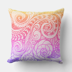 Rainbow Swirl Throw Pillow